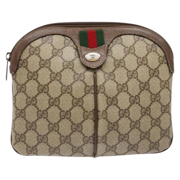GUCCI GG Supreme Web Sherry Line Shoulder Bag PVC Beige 904 02 047 Auth bs28432 - Picture 2 of 16